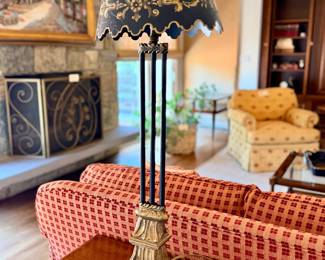 PAIR Empire Style Buffet Lamps with Oval Tole Shades