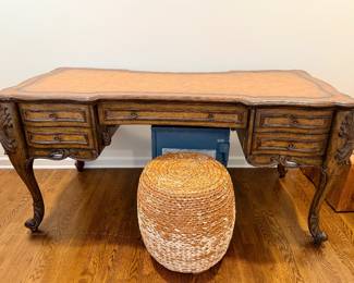 Leather topped partners desk