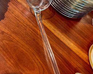 Glass punch bowl serving spoon tea cup shape