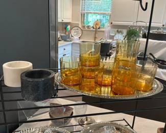 Amber striped glasses, and the butterscotch color