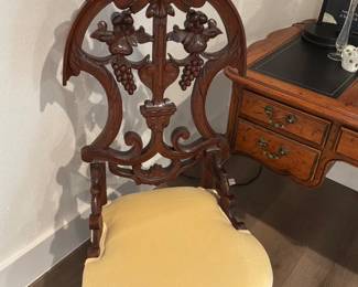 Antique carved walnut accent