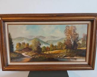 View of the Mountains Russell May Oil Painting