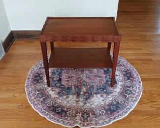 PieCrust End Table and AntiqueLook Area Rug