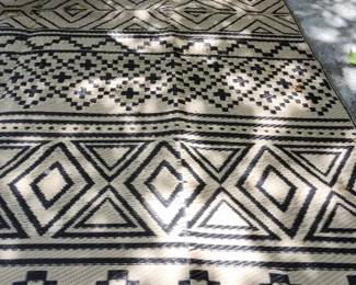 BlackandOffWhite Outdoor Mat Area Rug