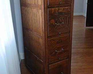 Solid Wood File Cabinet on Wheels