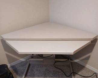 VariTask Classic Sit Stand Adjustable Corner Desk With Data Center