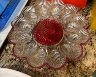 Vintage Vintage Indiana glass deviled egg platter