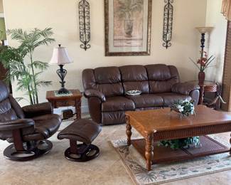 BROWN LEATHER SOFA
