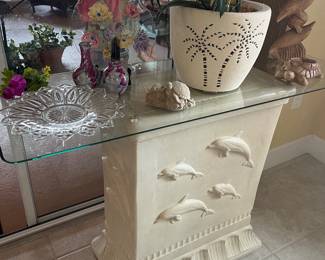 Stone style Dolphin sofa table