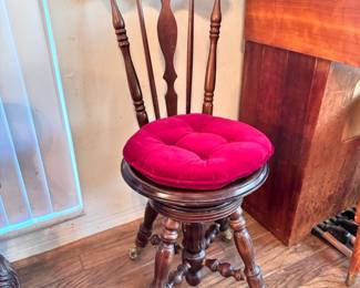 Glass Claw Foot Piano Stool