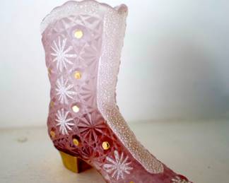 Fenton Hand Painted Shoe Lynn Fenton