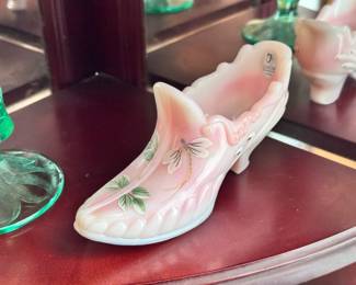 Fenton Hand Painted Shoe