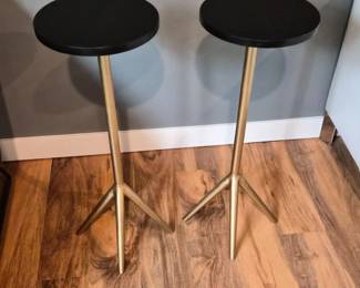 Round Marble Top Accent Table, Metal Bases (#2)