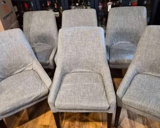 Six Grey Upholstered Dining Chairs Jason Furniture