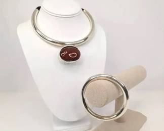 BB008 Sterling Silver Choker with Matching Bangle