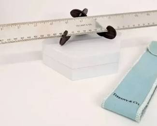BB002 Tiffany  Co. Sterling Silver Desk Ruler in Original Pouch