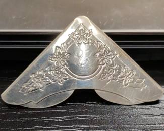 BB004 Antique Sterling Silver Corner Bookmark