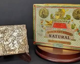 BB033 Antique Metal Cigarette Case and Tin