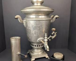 BB031 Antique Pewter Russian Samovar