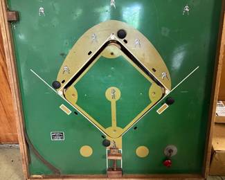 Vintage Board Game: An awesome, early mechanical-style wooden baseball parlor board game by Relegamz (manufactured by Relegamz Res. Co.).