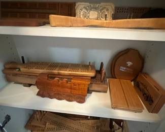 Wood cribbage board collection