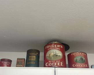 Available in online auction: Vintage coffee cans