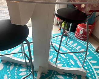 Glass bistro-style table