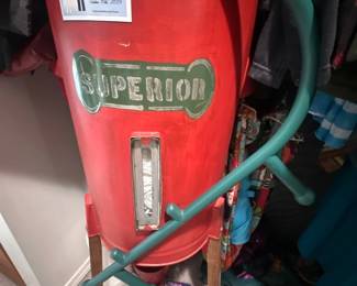 Antique Superior gravity cream separator on wood legs