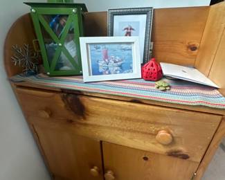 Handmade wood side cabinet