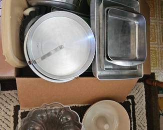 Variety of baking pans, jello rings