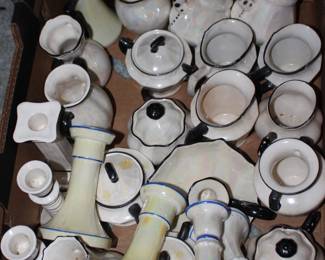 Luster ware C  S, Candle Holders, More
