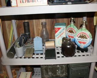 Vintage Tin, Bottles, More