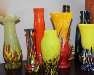 Art Glass, Spatter Vases, More