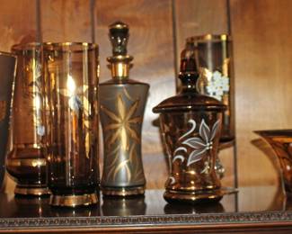 Bohemian Glass with Gold Trim