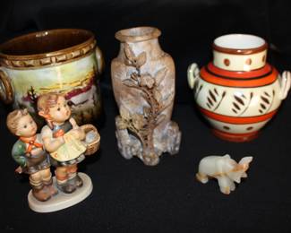 Soap Stone Vase, Goebel Figurine, Quartz Elephant, Czech Pottery