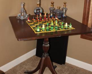 Czech Chess Set and Decanters and Glasses
