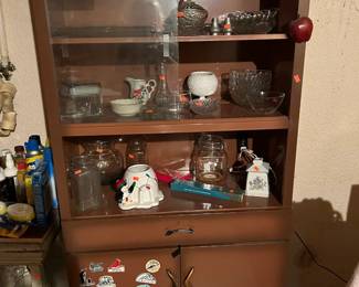 Vintage Metal China Kitchen Cabinet