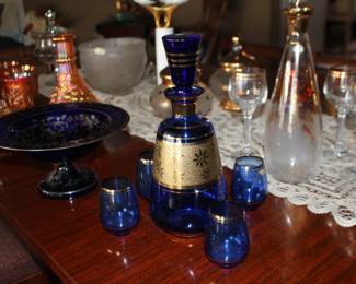 Cobalt Blue Decanter Bowls