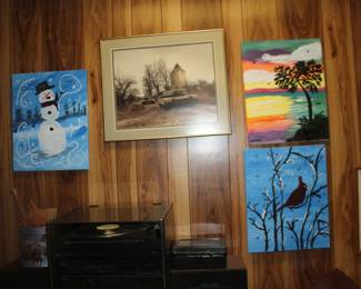 Art Snowman, landscape, Bird, More