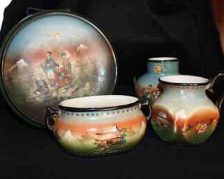 Japanese Scenery Czech Pottery