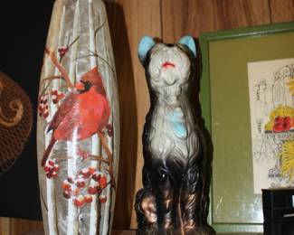 Vase and Ceramic Cat