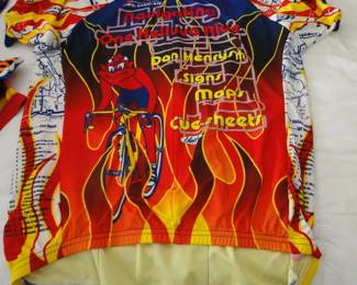 Lots and lots of biking racing shirts