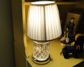 Small crystal glass table lamp