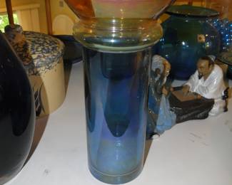 Blue and orange vase