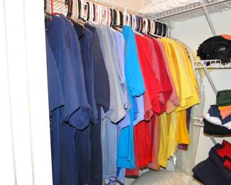 A colorful rainbow of t-shirts