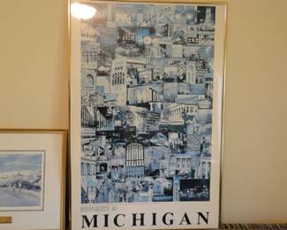 THE University of Michigan framed collage of buildings