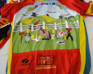 Lots and lots of biking racing shirts