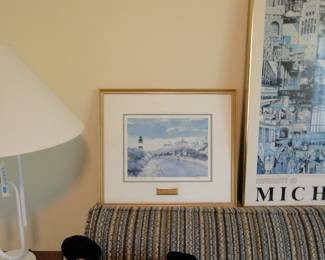 More framed artwork, and Mickey Mouse and Minnie Mouse punch drunk