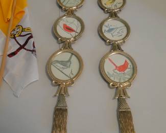 Pair of metal framed bird portraits
