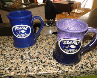 Pie in the Sky Mugs, in Deep Blue and Purple